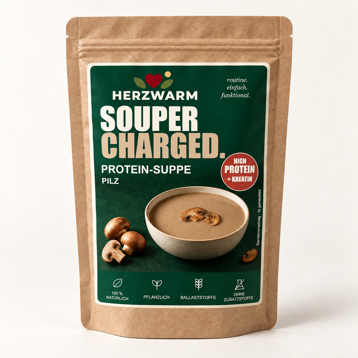 Herzwarm Protein-Suppe Pilz