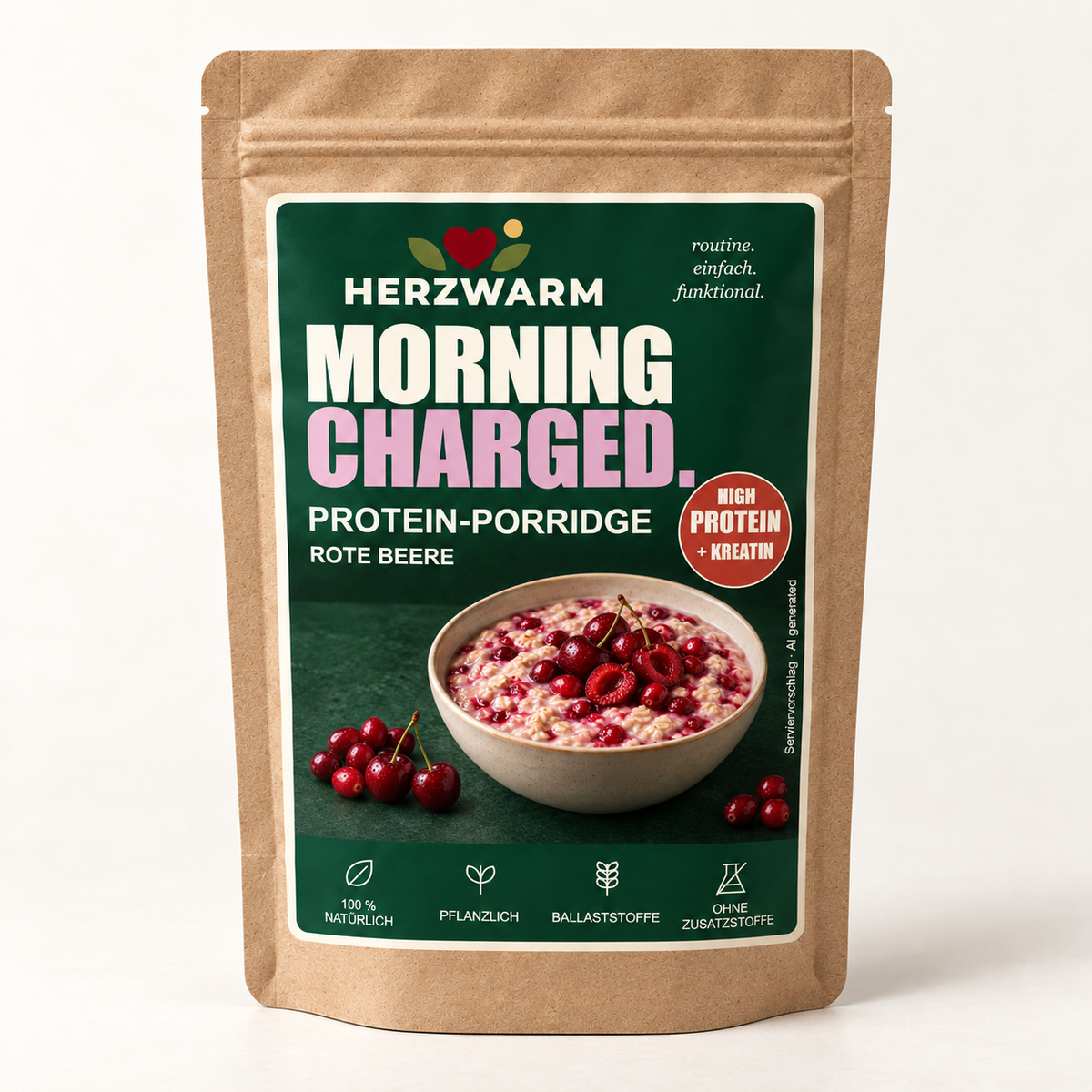 Herzwarm Protein-Porridge Rote Beere